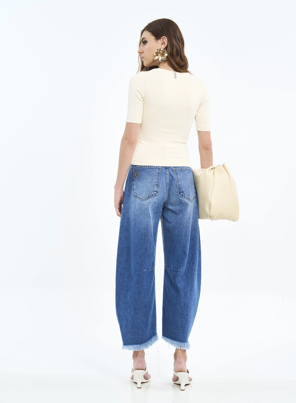 Calça Jeans Joana Barril Com Barra Desfiada Índigo