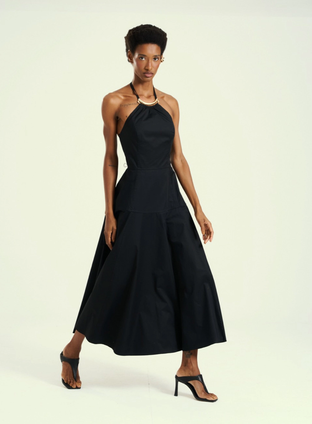 Vestido Feminino Frente Única Com Amarração Preto 1