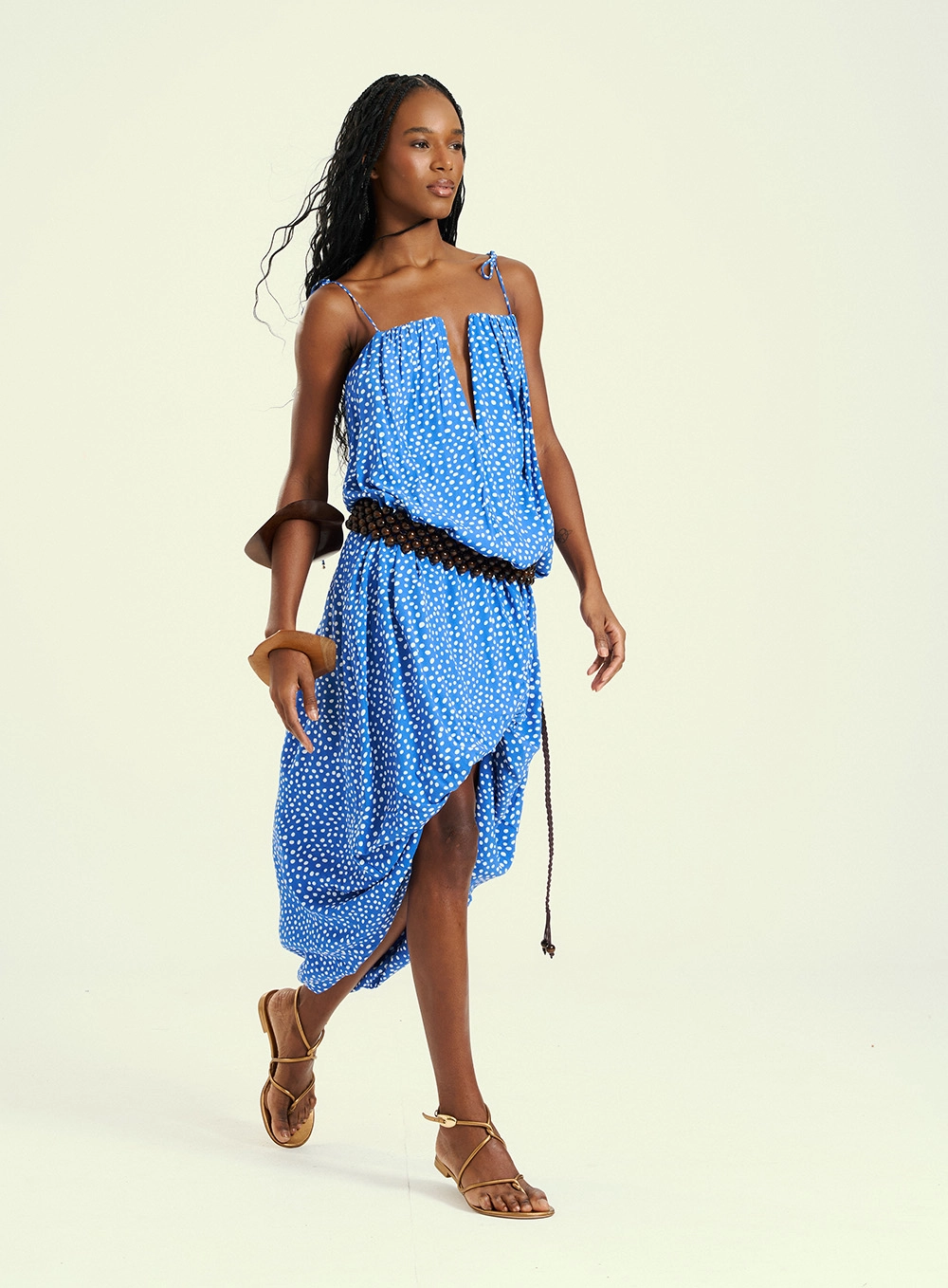 Vestido Feminino Midi Estampado Decote V Estampados 5