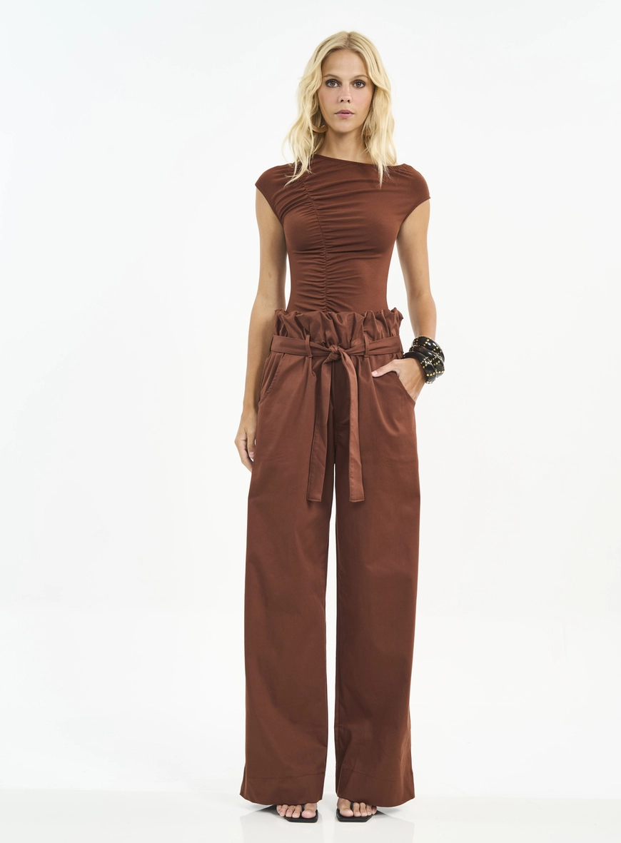 Calça Feminina Wide Leg Com Amarração