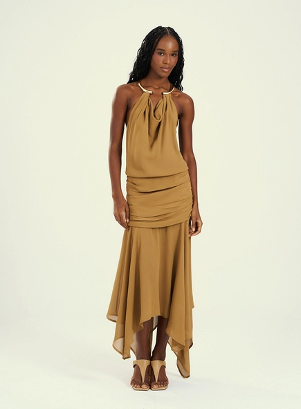 Vestido Feminino Longo Costas Abertas