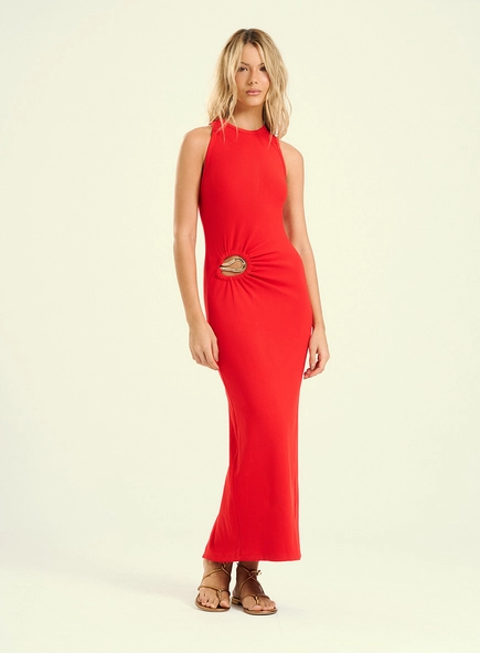 Vestido Feminino Longo Com Detalhe
