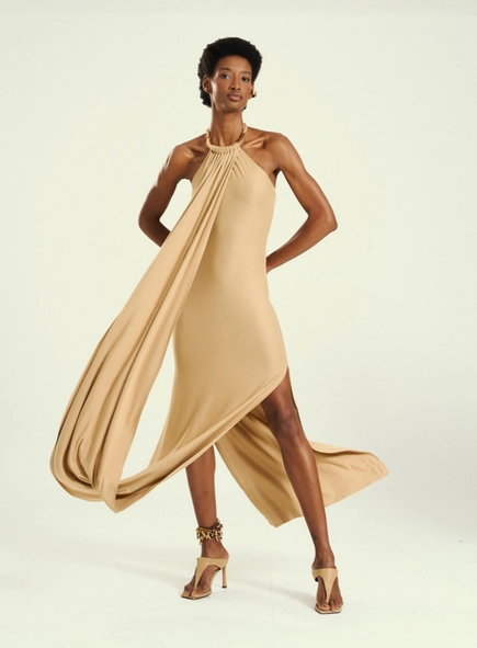 Vestido Feminino Longo Frente Única