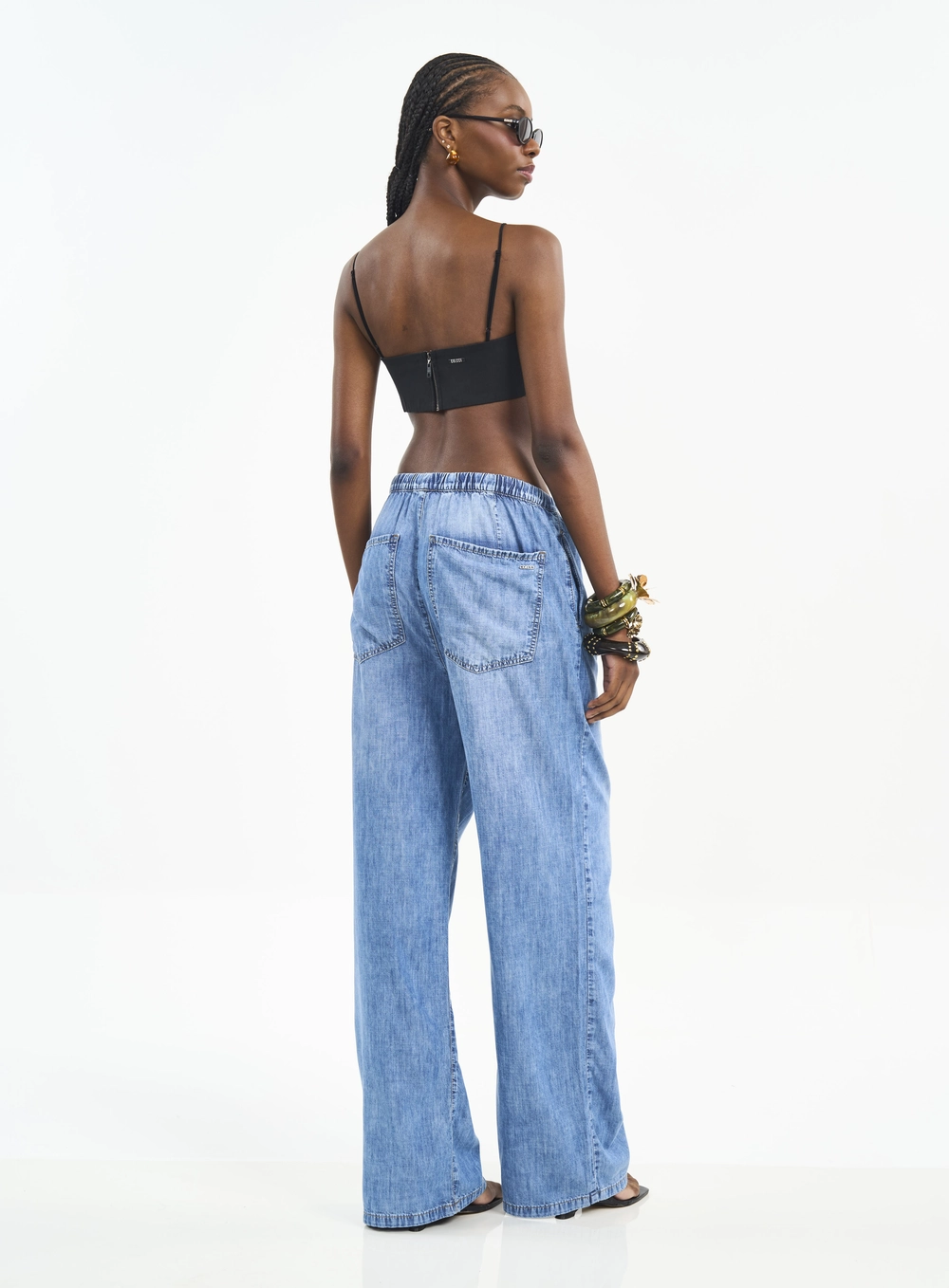 Calça Jeans Feminina Wide Leg Bruna Low Índigo