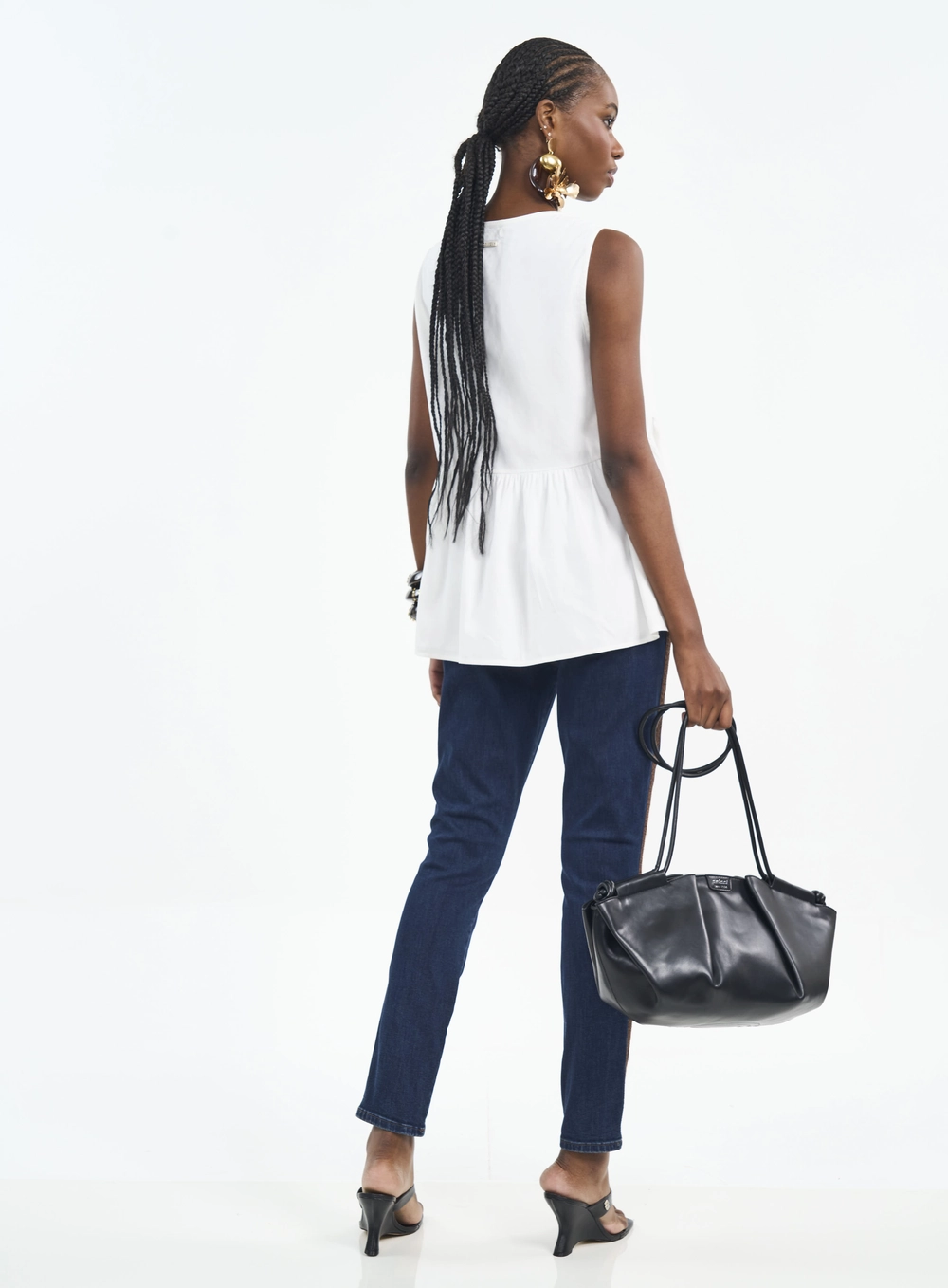 Calça Skinny Jeans Com Pespontos Contrastantes Índigo