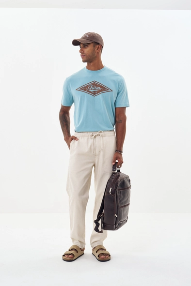 Calça Masculina Linho Com Amarração