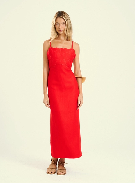 Vestido Feminino Midi Com Amarração