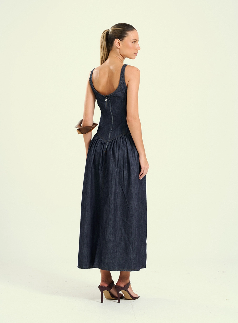 Vestido Feminino Longo Corset Índigo 2