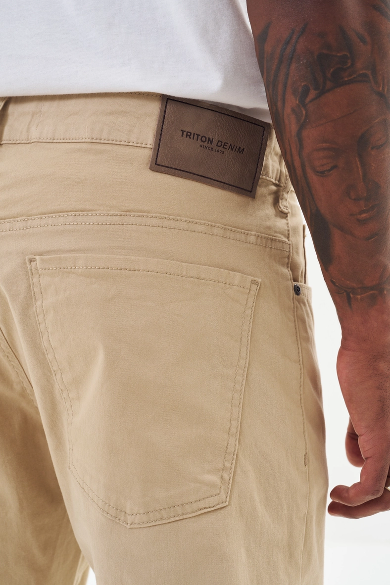 Calça Masculina Sarja Reta - Leo Bege 3