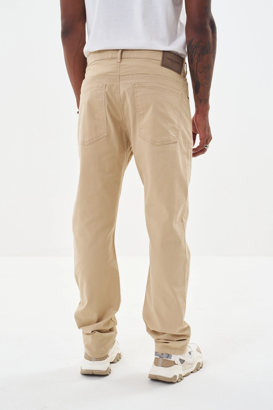 Calça Masculina Sarja Reta - Leo Bege 4
