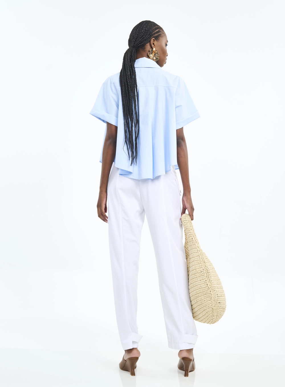 Calça Feminina Com Bolsos Cargo E Barra Ajustável Off Shell