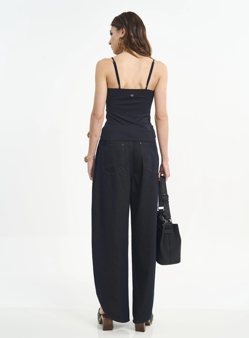 Calça Jeans Joana Com Sobreposição E Fendas Índigo