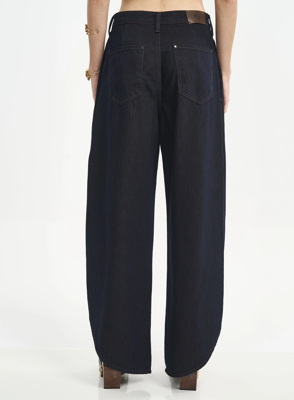 Calça Jeans Joana Com Sobreposição E Fendas Índigo