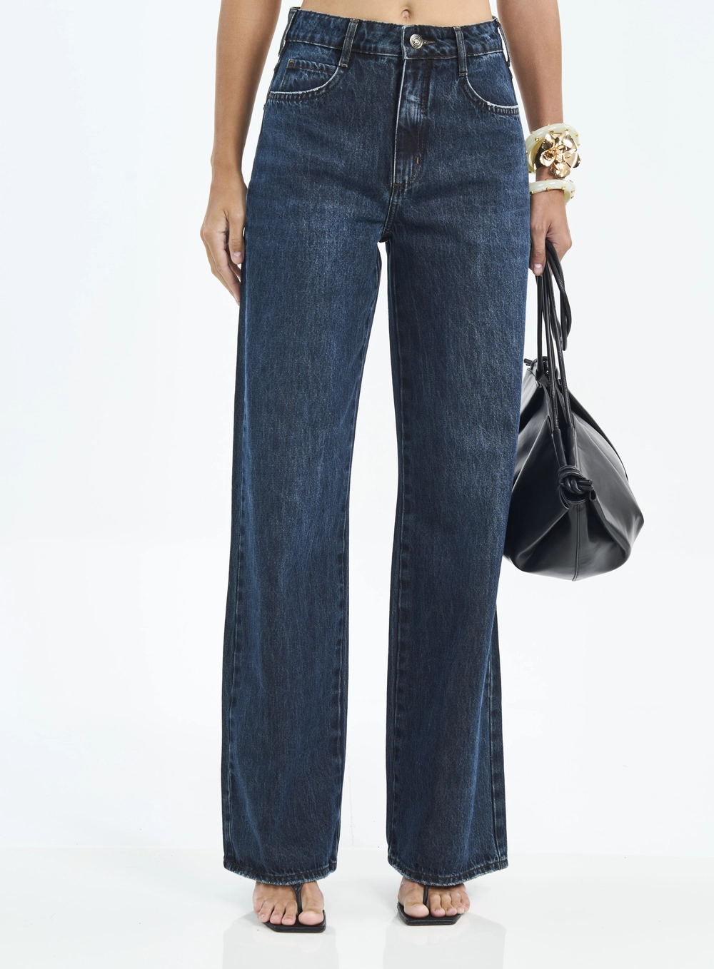 Calça Jeans Wide Leg Feminina - Juliette Índigo