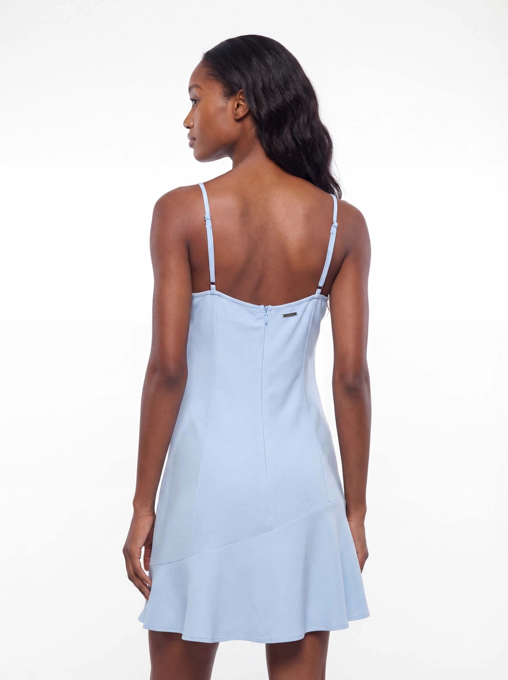 Vestido Curto Slim Decote V Azul Tranquile Blue 4