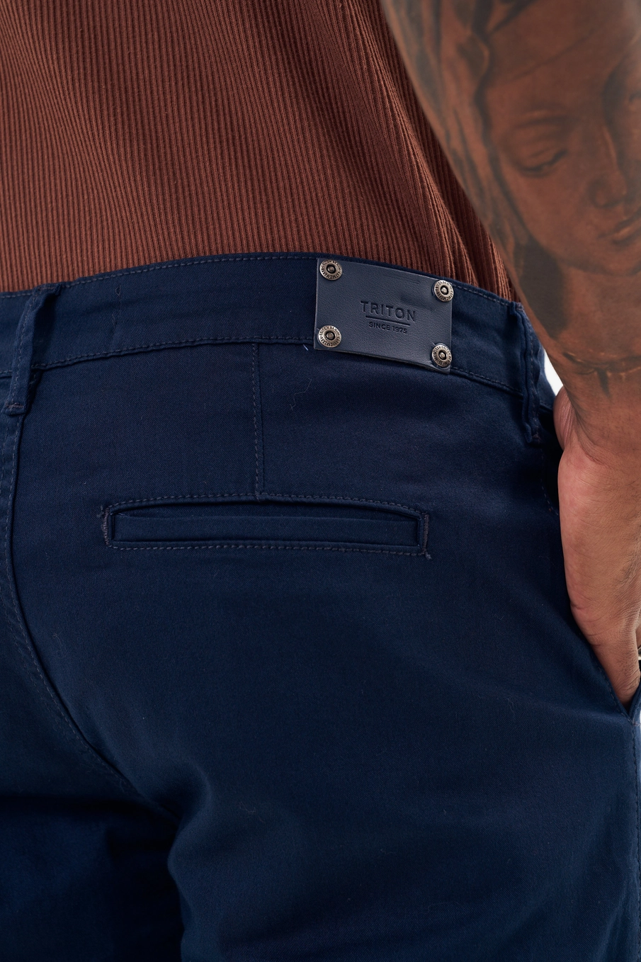 Calça Masculina Sarja Slim - Hugo Azul 3