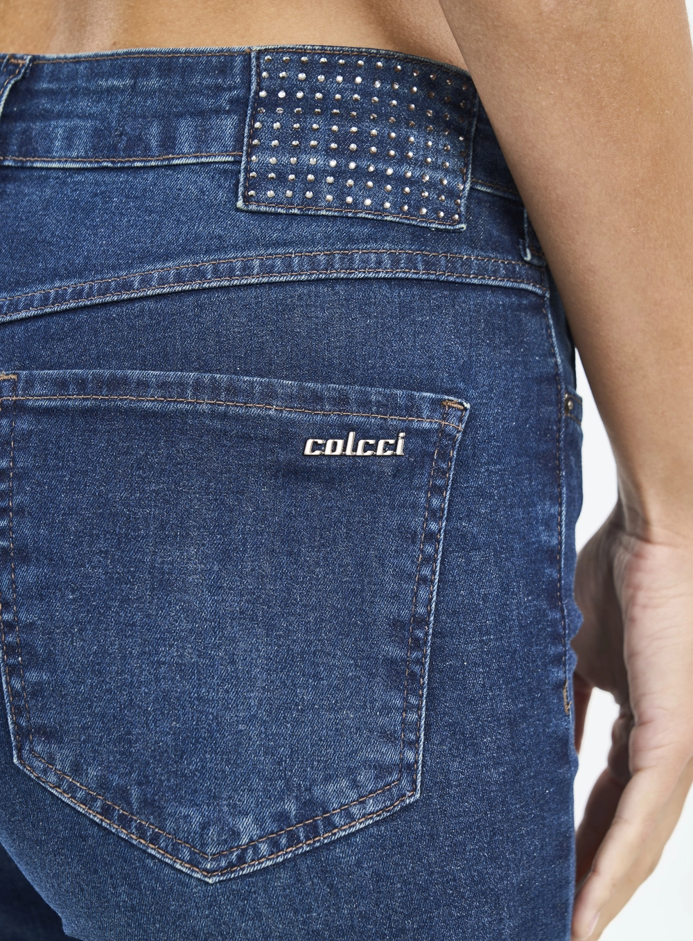 Calça Jeans Feminina De Cintura Alta E Barra Flare Índigo