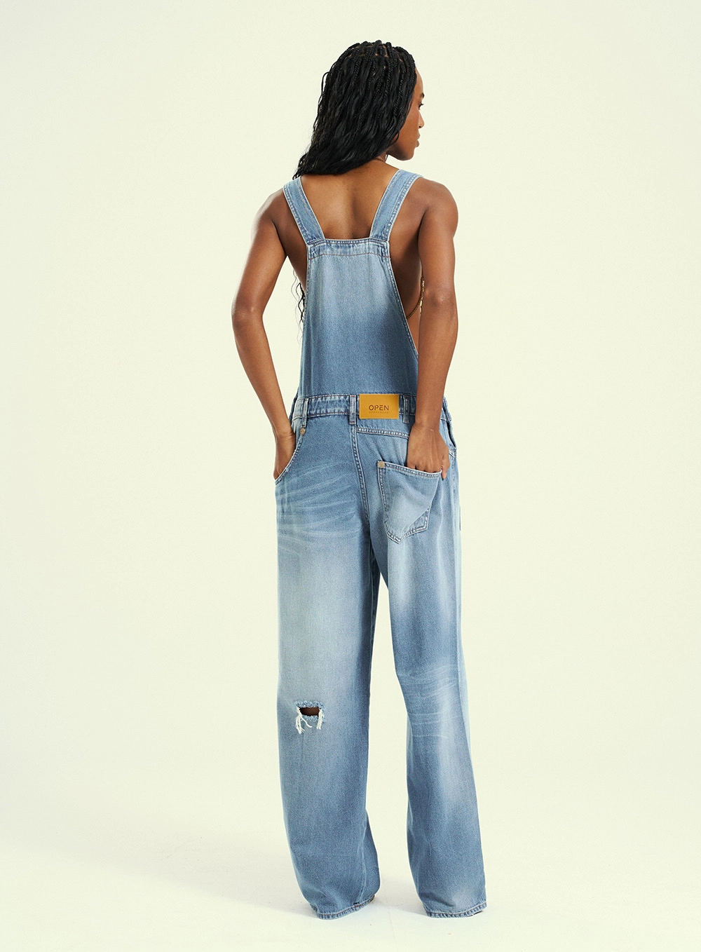 Jardineira Feminino Longo Jeans Com Bolsos Índigo 2