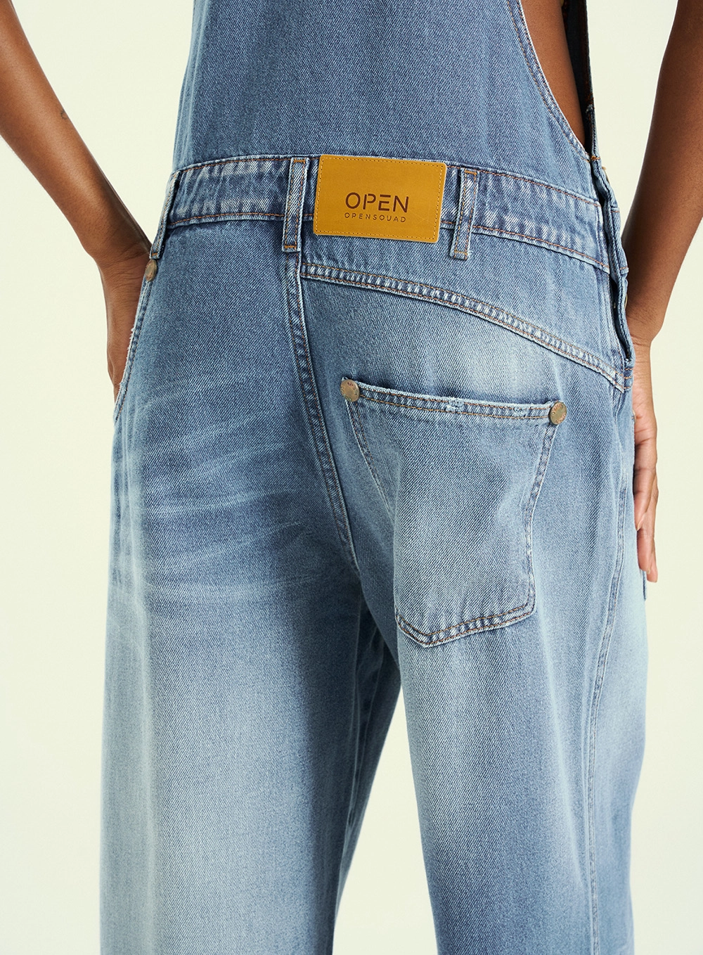 Jardineira Feminino Longo Jeans Com Bolsos Índigo 4