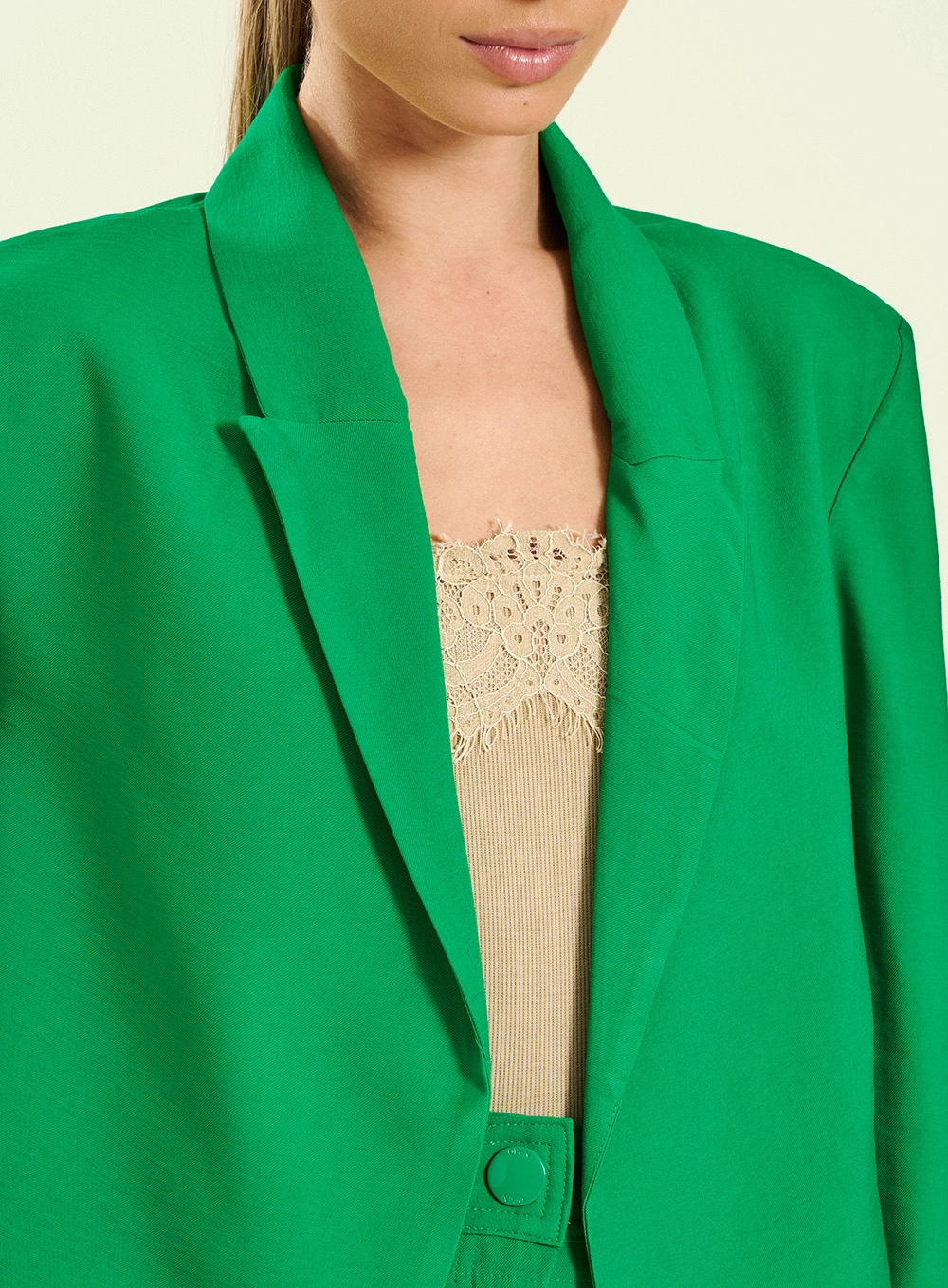 Blazer Feminino Alfaiataria Cropped Verde 3