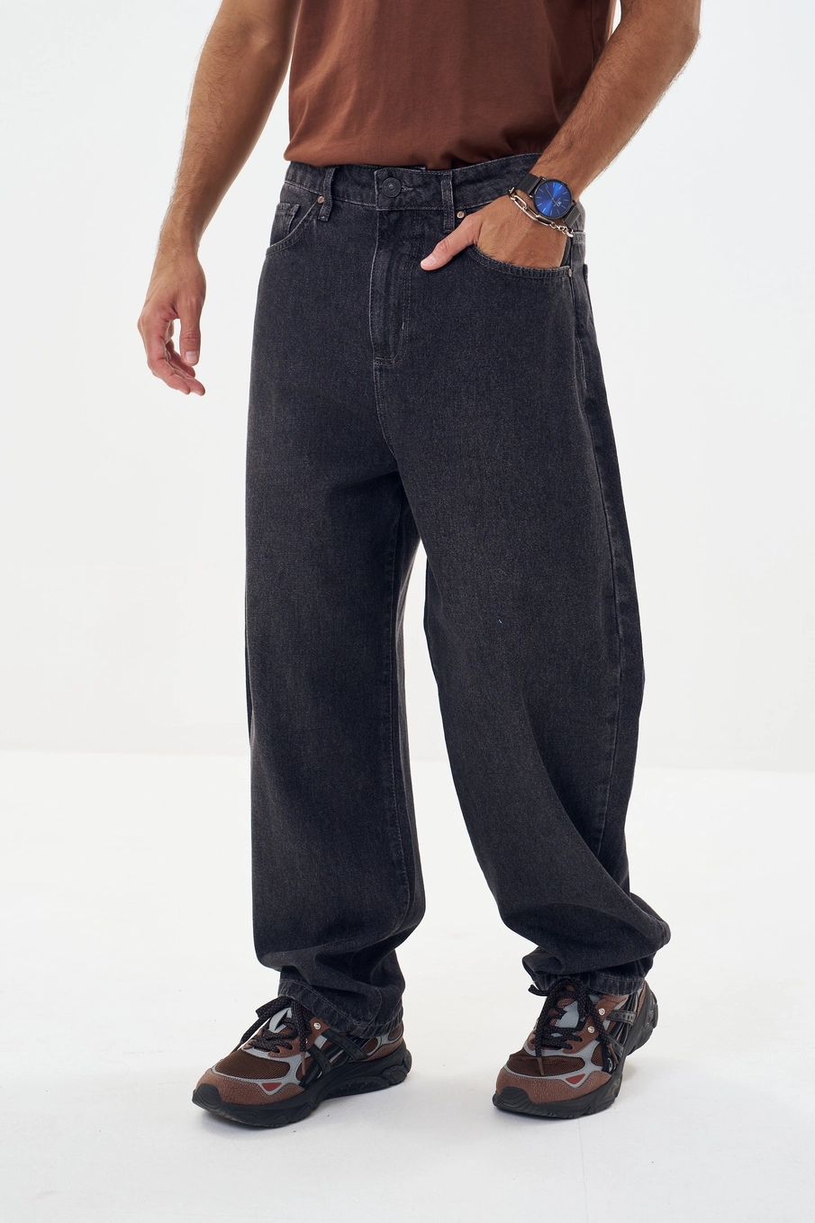 Calça Jeans Masculina Wide Leg Indigo Preto 2