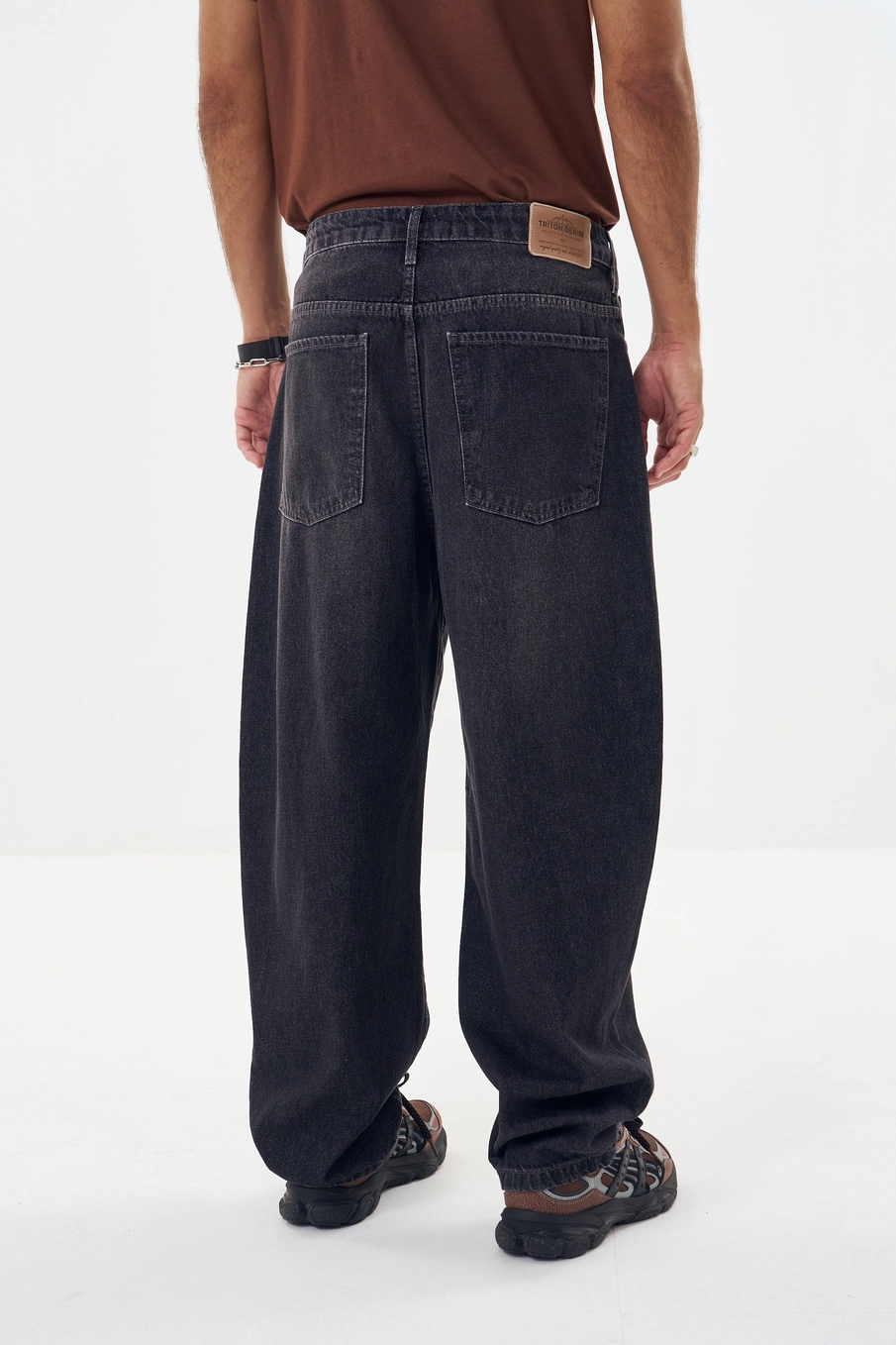 Calça Jeans Masculina Wide Leg Indigo Preto 4