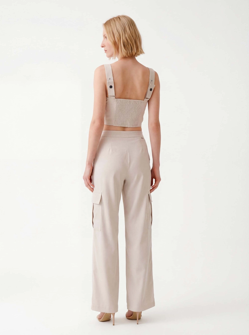 Top Slim Com Cadarço Bege Italian 4
