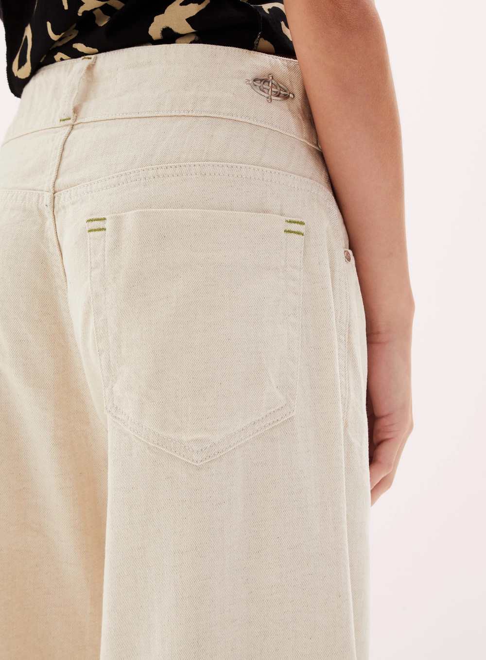 Calça  Feminina Linho Wide Leg Bege 3