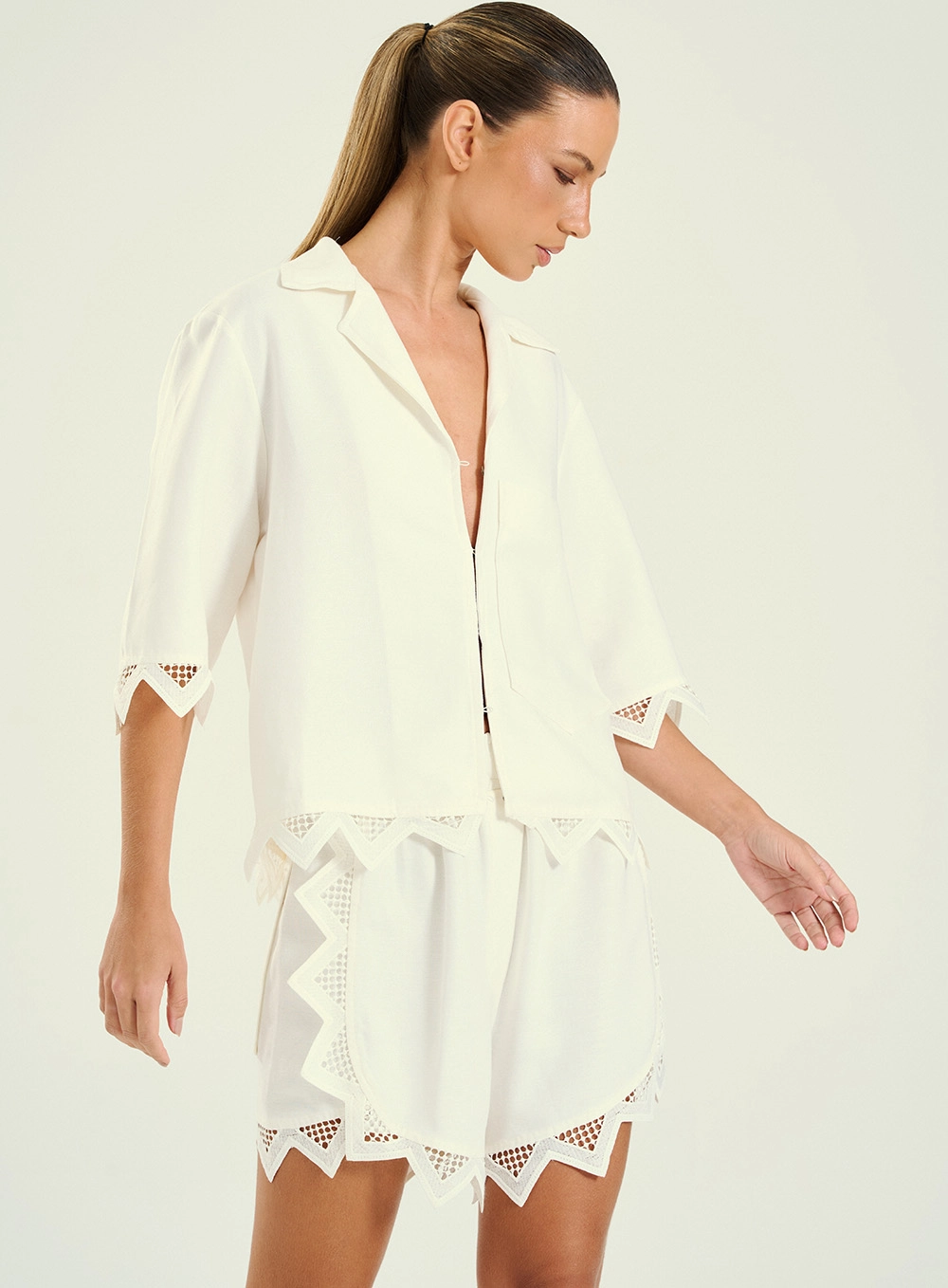 Conjunto Feminino Alfaiataria Com Detalhes Off Shell 6