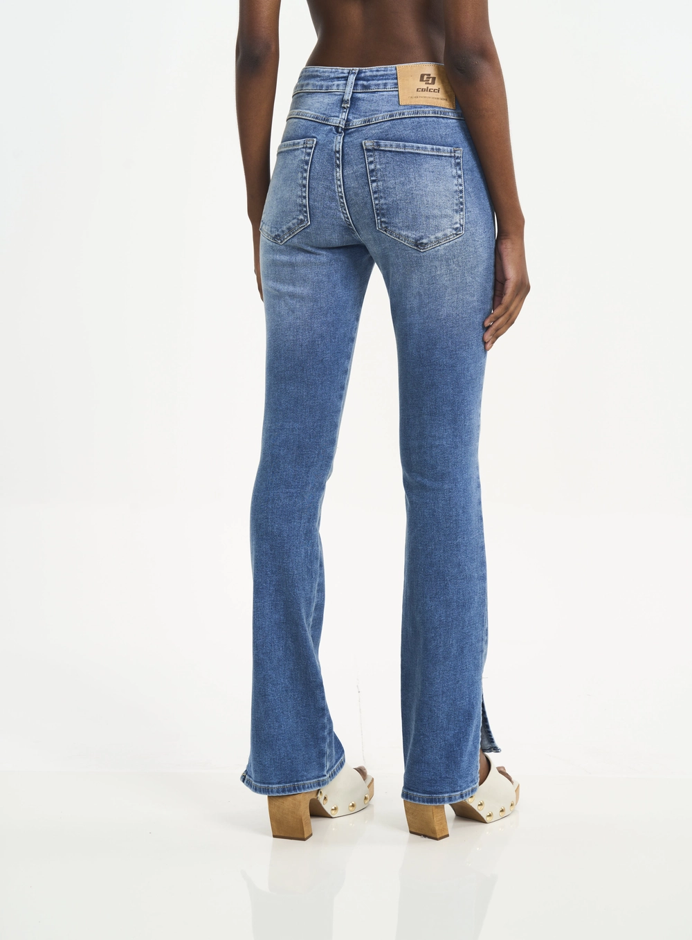 Calça Feminina Bia Reta Com Fenda Índigo