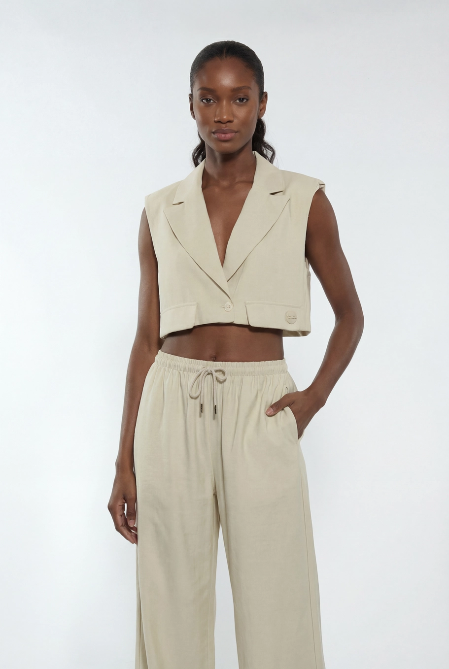 Colete Alfaiataria Feminino Comfort Bege 3