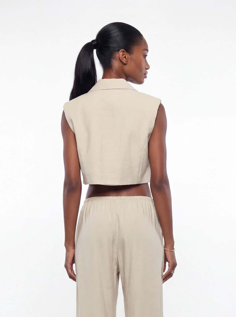 Colete Alfaiataria Feminino Comfort Bege 4