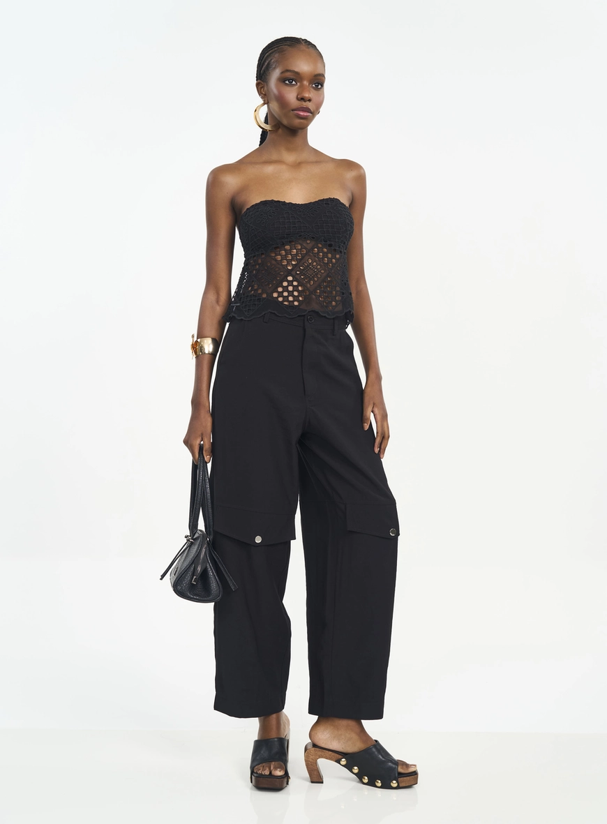 Calça Feminina Cargo Com Botões