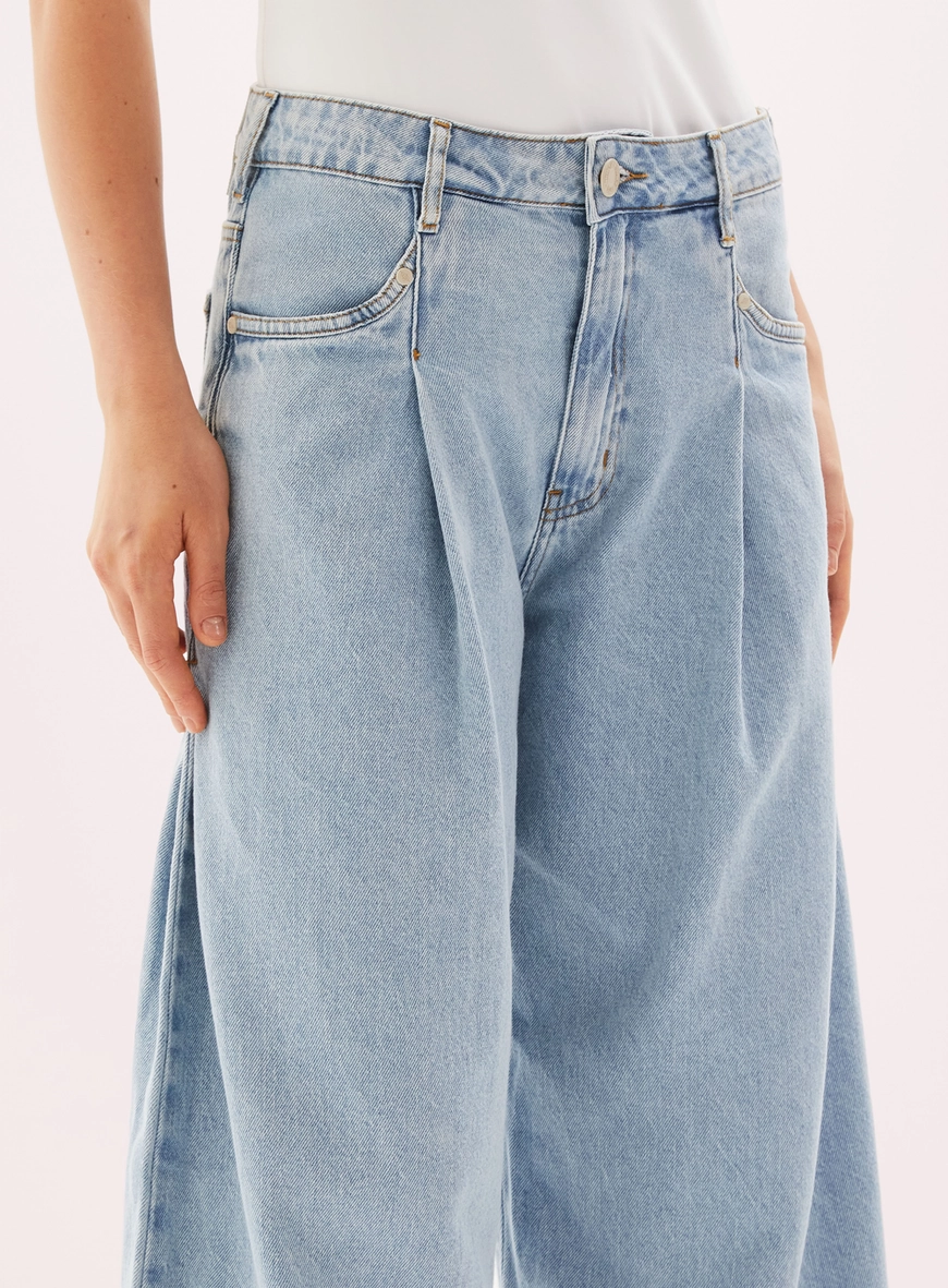 Calça Jeans Feminina Wide Leg - New Loren Índigo 3
