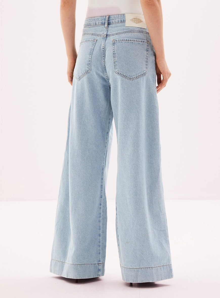 Calça Jeans Feminina Wide Leg - New Loren Índigo 4