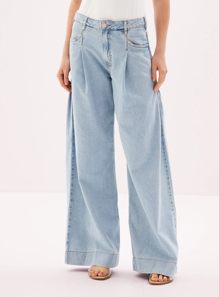 Calça Jeans Feminina Wide Leg - New Loren