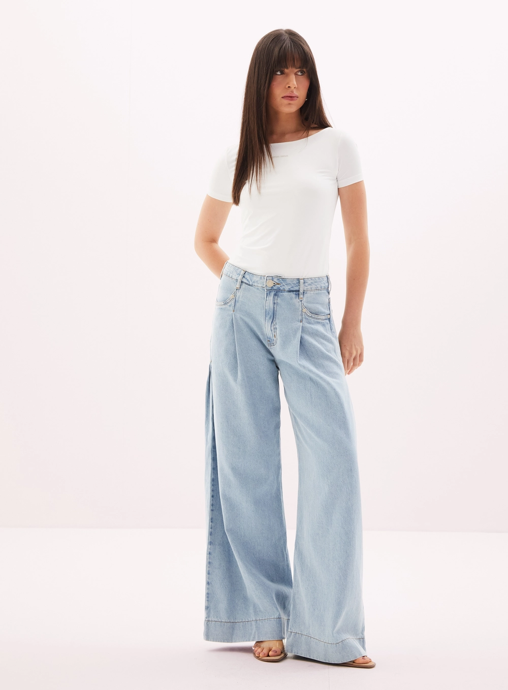 Calça Jeans Feminina Wide Leg - New Loren Índigo 1