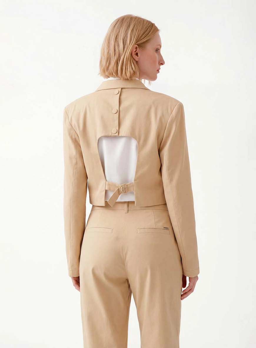 Blazer Alfaiataria Slim Feminino Bege 2