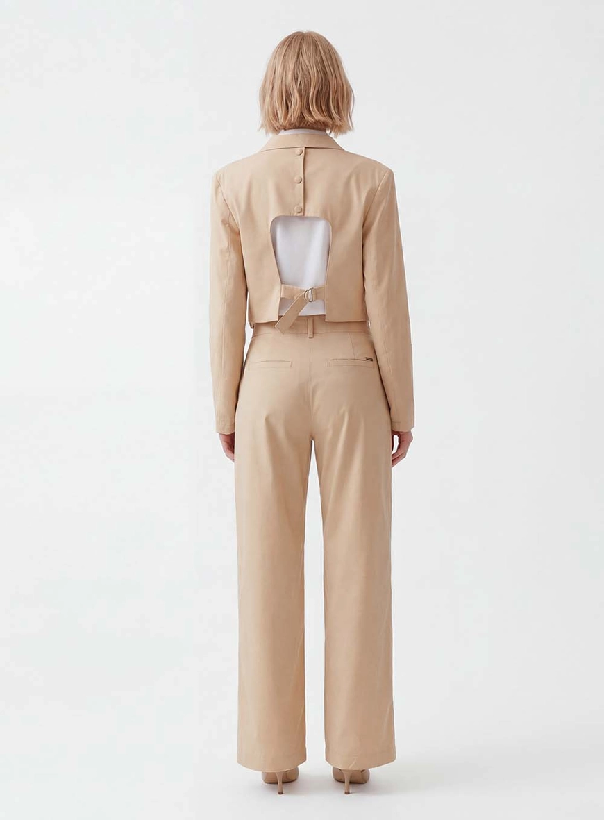 Blazer Alfaiataria Slim Feminino Bege 3