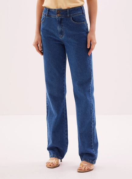 Calça Jeans Wide Leg Feminina - Laura