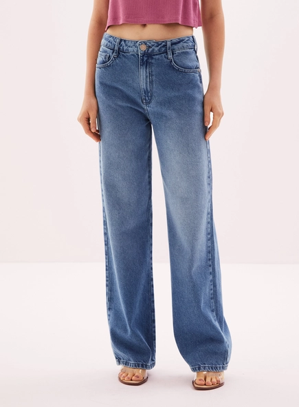 Calça Jeans Feminina Wide - New Loren