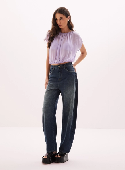 Calça Jeans Feminina Barrel