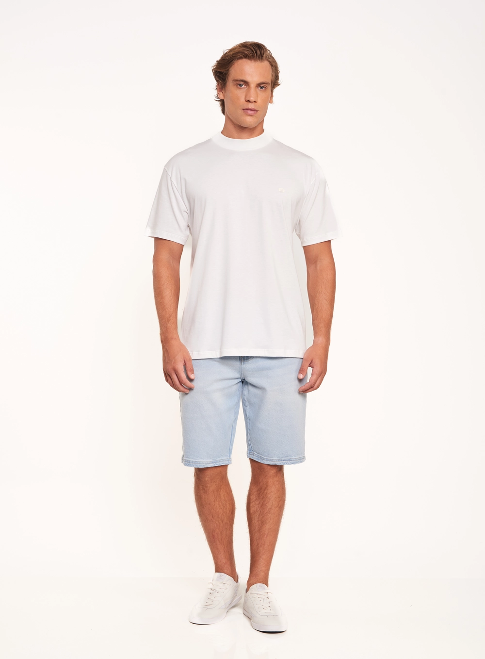 Bermuda Masculina Jeans Slim Clear Índigo