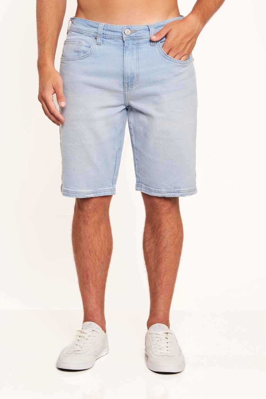 Bermuda Masculina Jeans Slim Clear Índigo