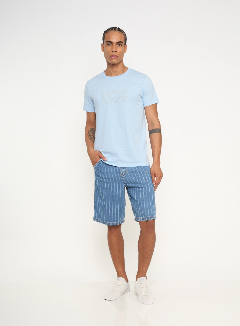 Bermuda Masculina Jeans Heritage Reta Estampados