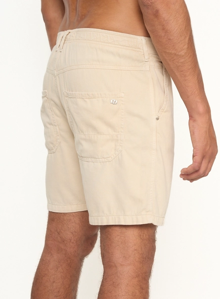 Bermuda Reta Masculina Casual Bege