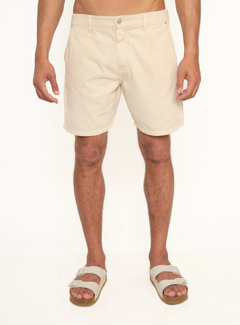 Bermuda Reta Masculina Casual Bege