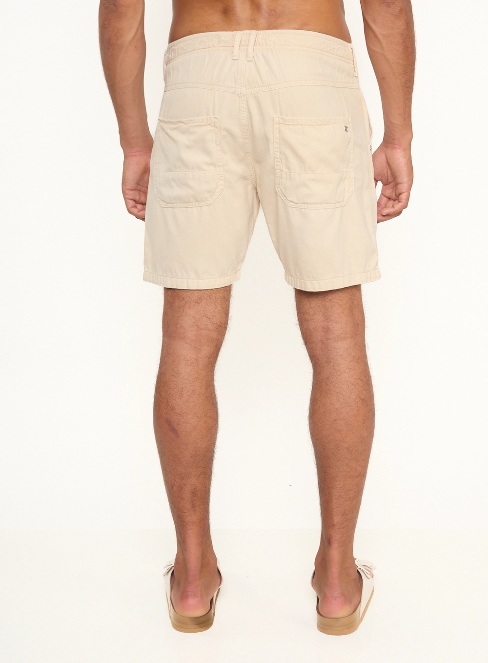 Bermuda Reta Masculina Casual Bege