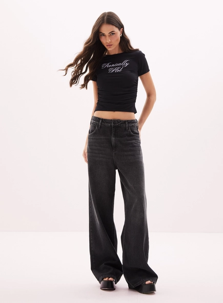 Calça Jeans Feminina Wide Leg