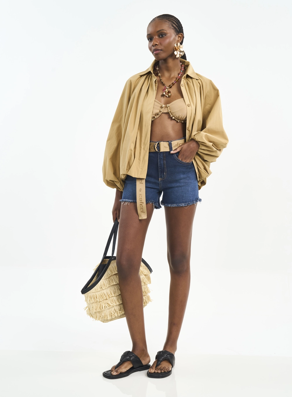 Short Jeans Tay Com Barra Desfiada Índigo